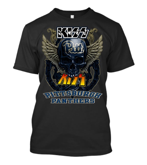 KISS Pitt Pittsburgh Panthers Skull Wings T-Shirt