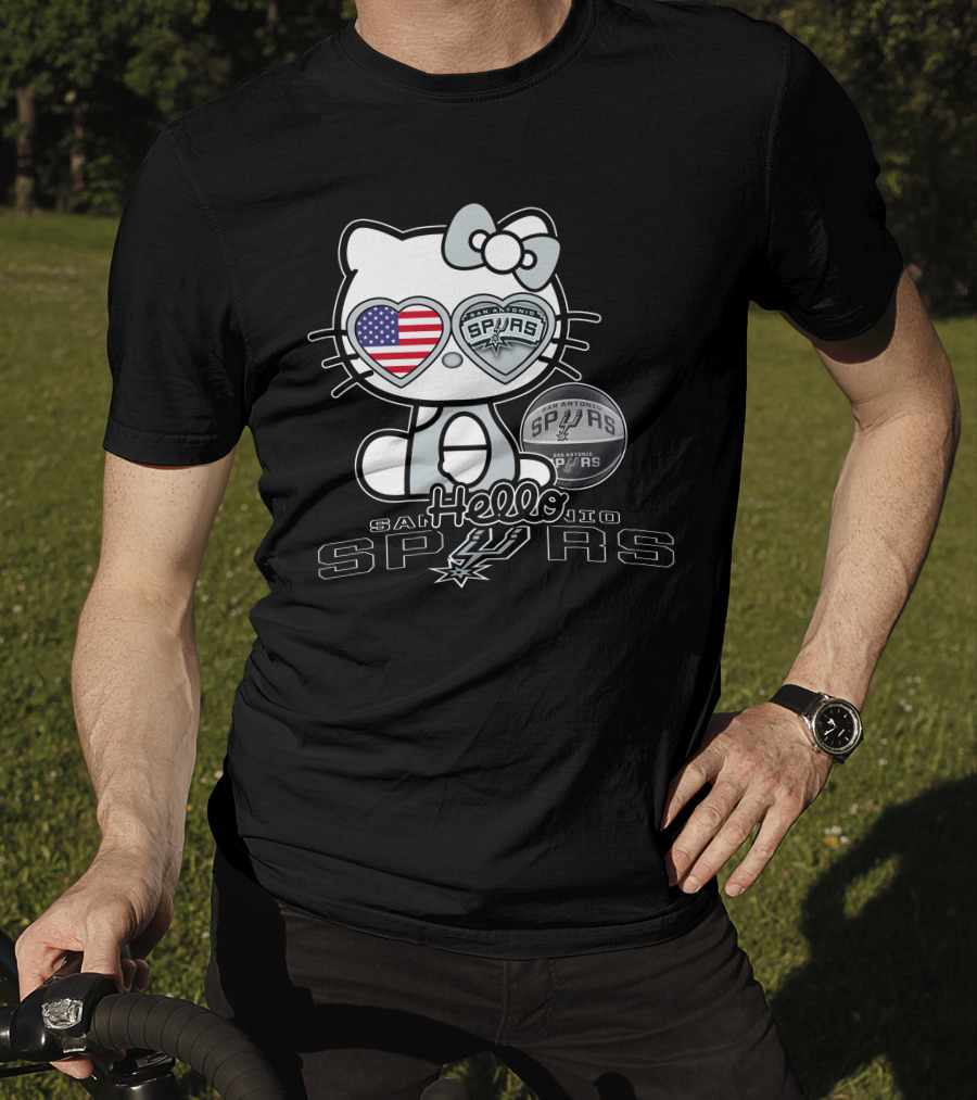 Hello Kitty San Antonio Spurs USA Flag T-Shirt