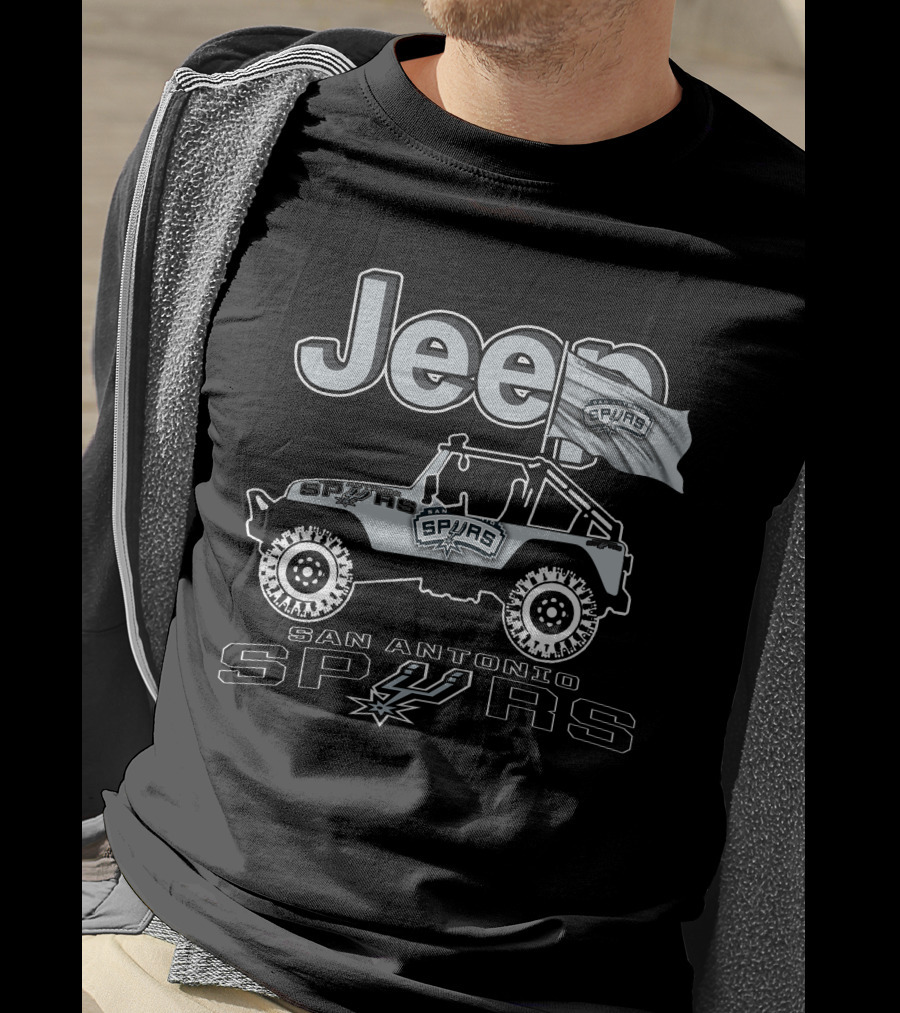 Jeep San Antonio Spurs 4x4 Enthusiast Edition With Spurs Flag T-Shirt
