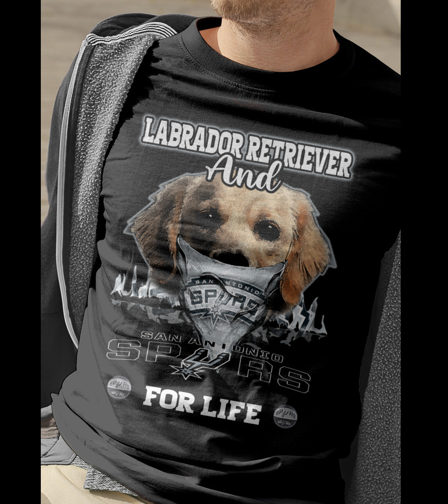 Labrador Retriever And San Antonio Spurs For Life T-Shirt