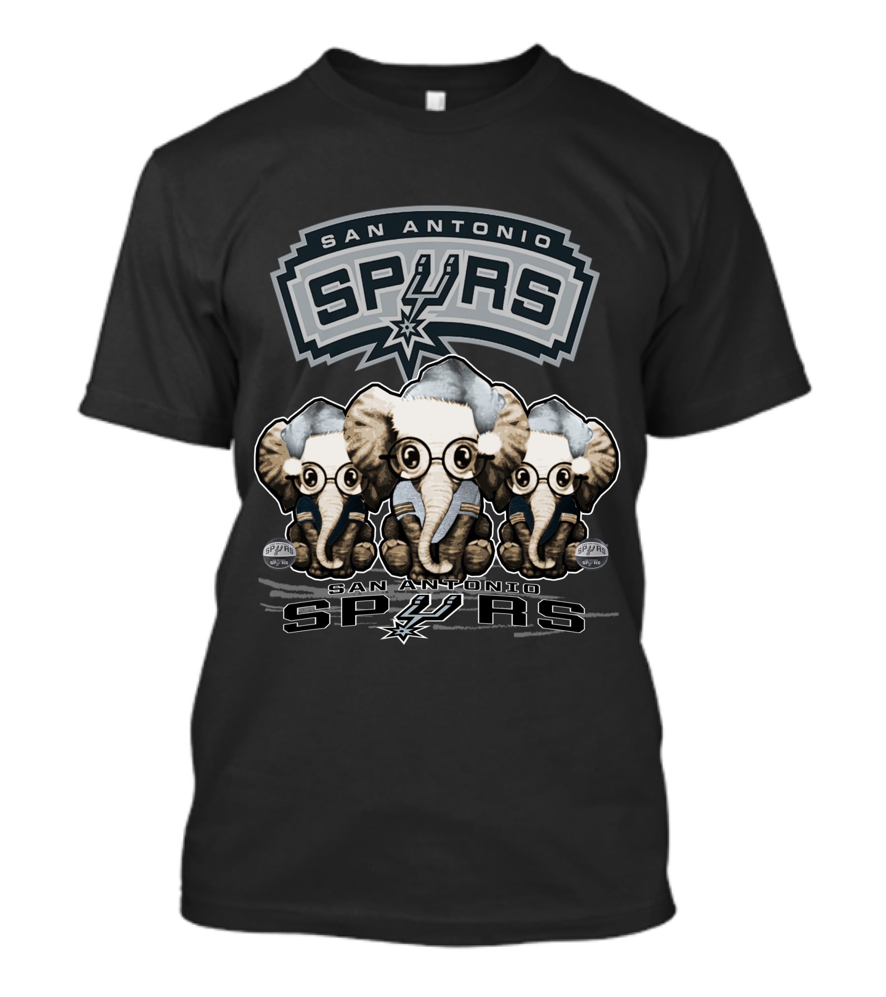 San Antonio Spurs Elephant Christmas T-Shirt