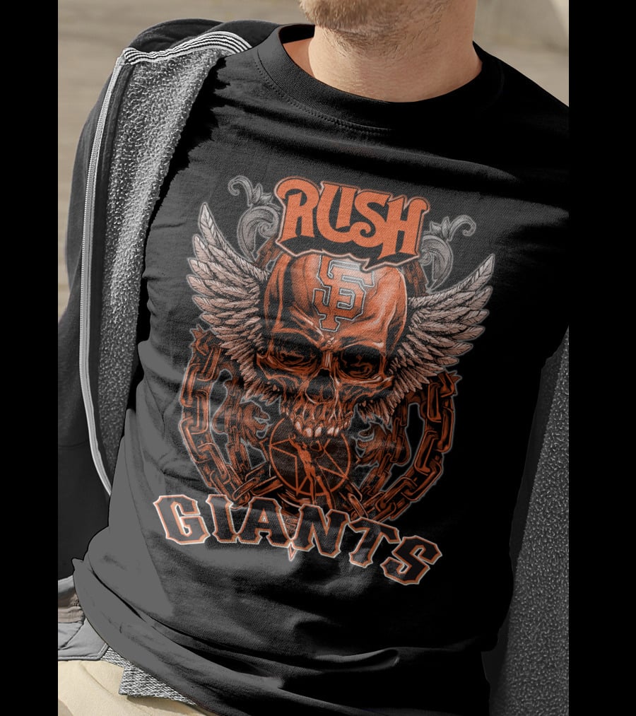 Rush San Francisco Giants Skull Wings T-Shirt