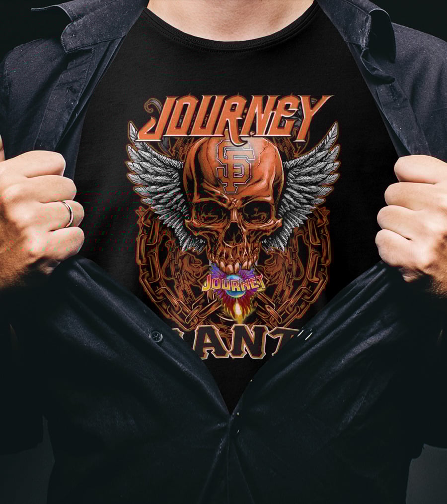 Journey Giants Skull With Wings And SF T-Shirt