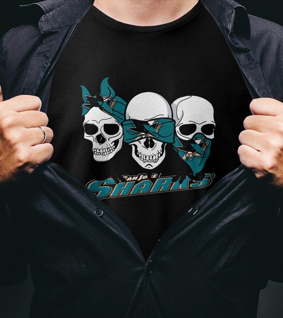 3 Skull San Jose Sharks T-Shirt