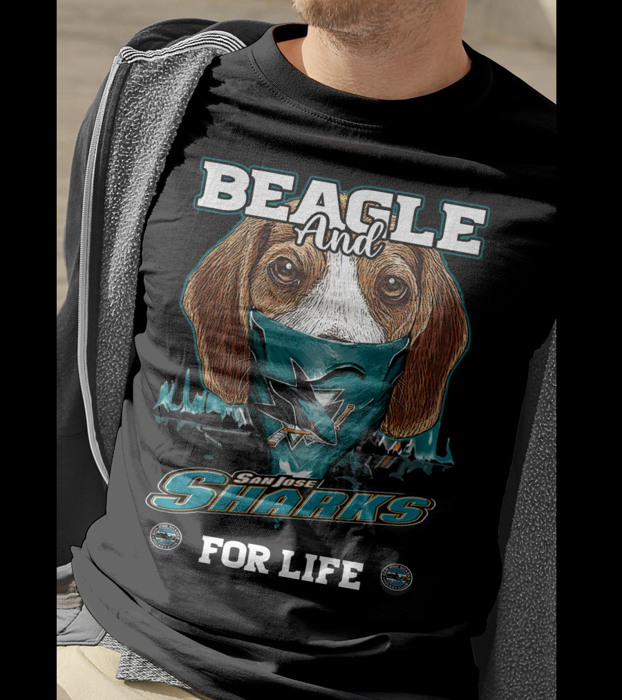 Beagle And San Jose Sharks For Life T-Shirt