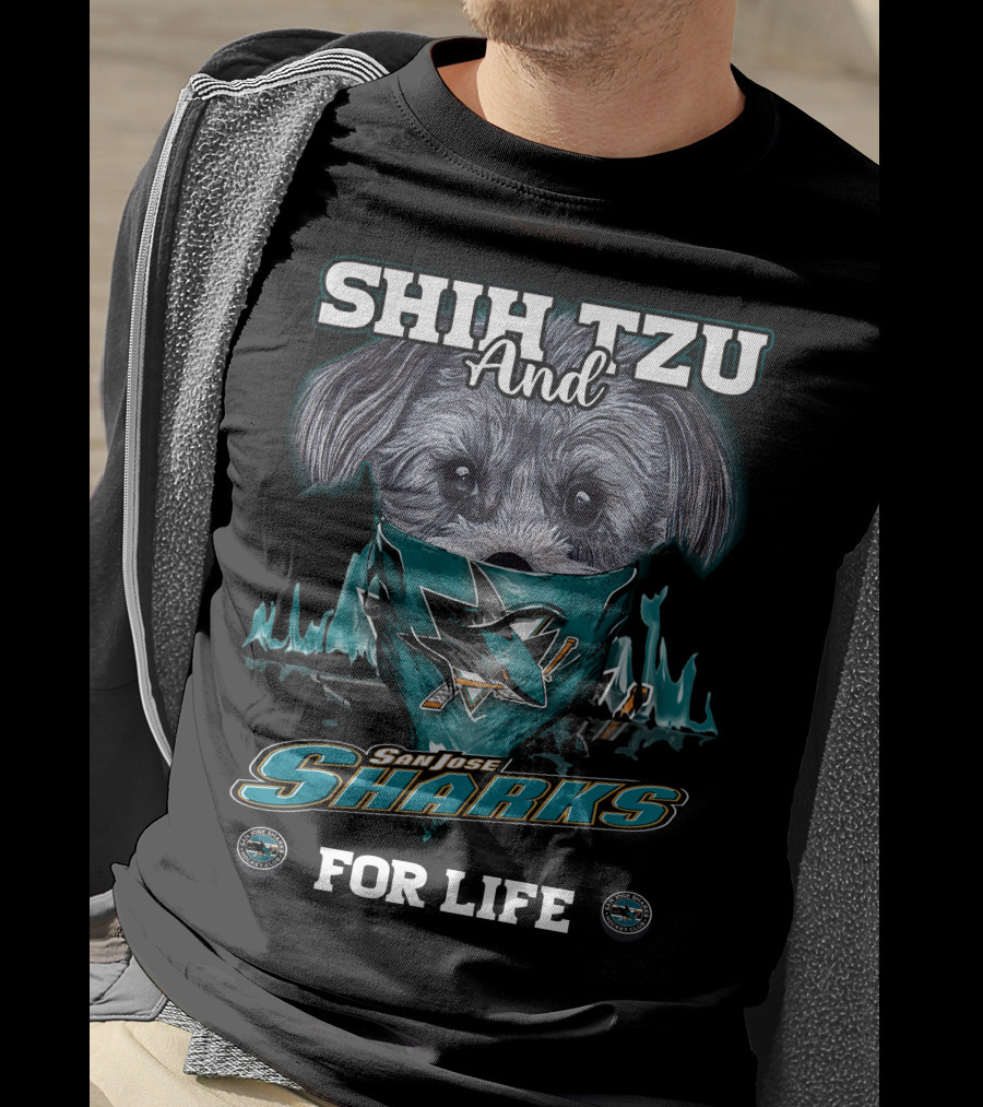 Shih Tzu And San Jose Sharks For Life T-Shirt