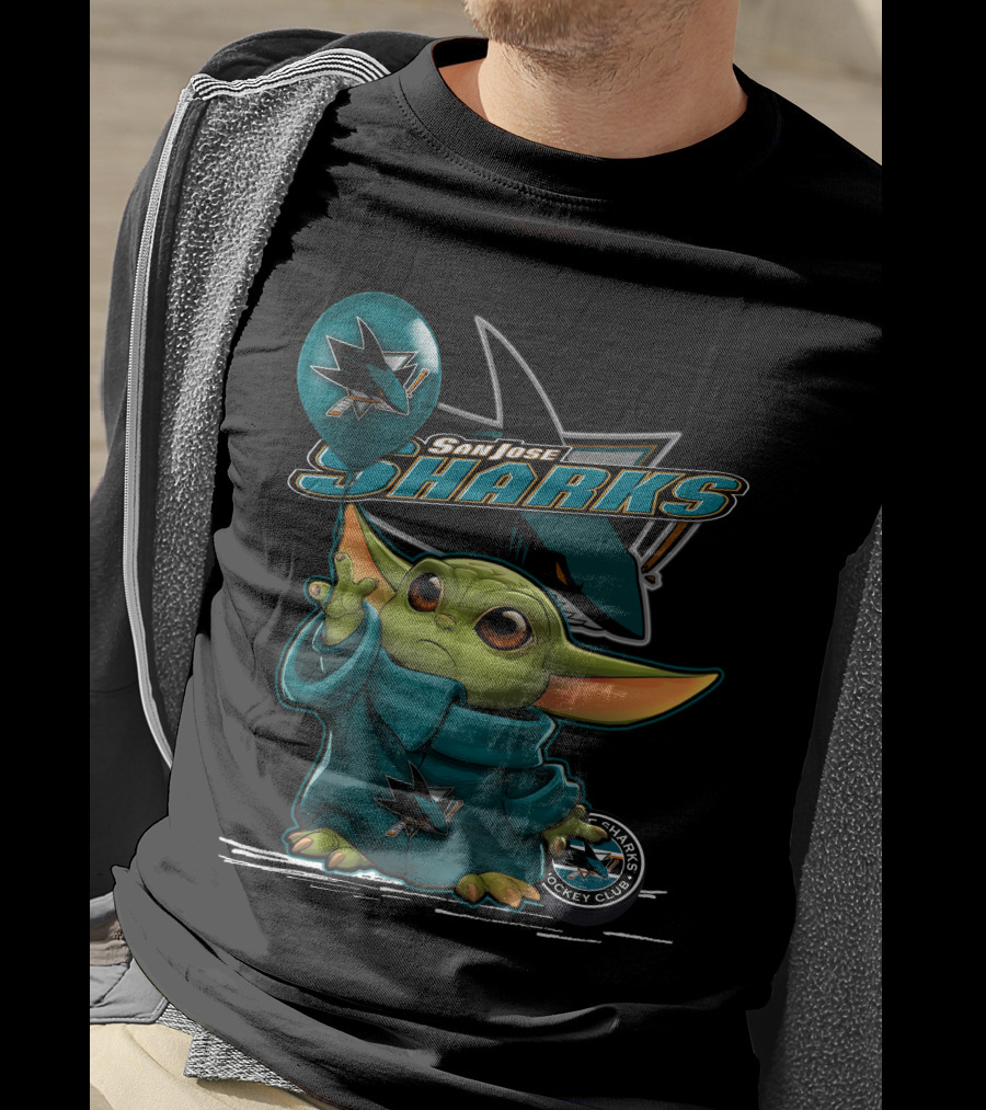 San Jose Sharks Yoda Hockey Club Balloon T-Shirt