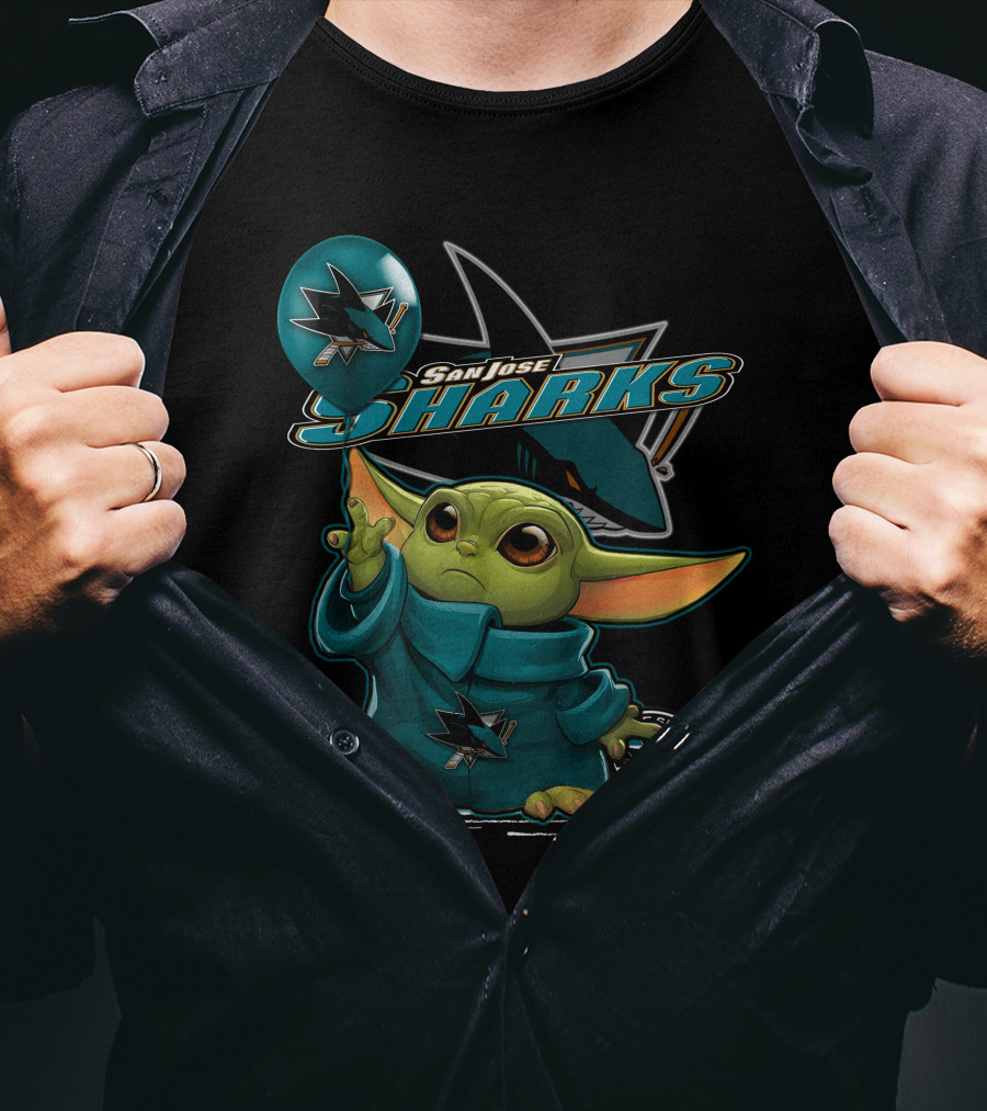 San Jose Sharks Yoda Hockey Club Balloon T-Shirt