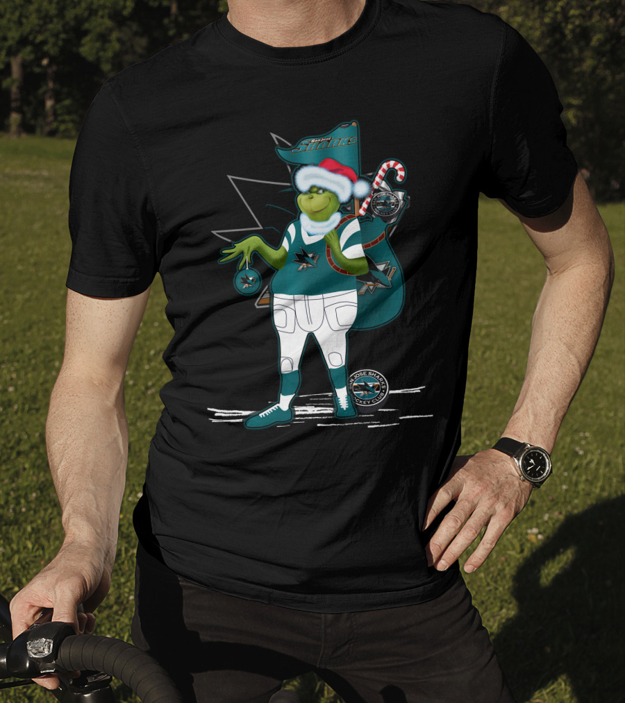 Grinchxmas San Jose Sharks Hockey Holiday T-Shirt