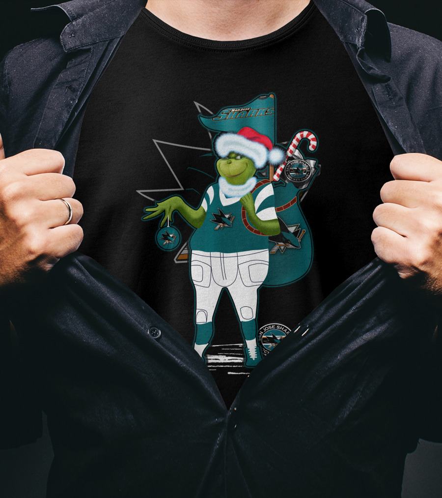 Grinchxmas San Jose Sharks Hockey Holiday T-Shirt