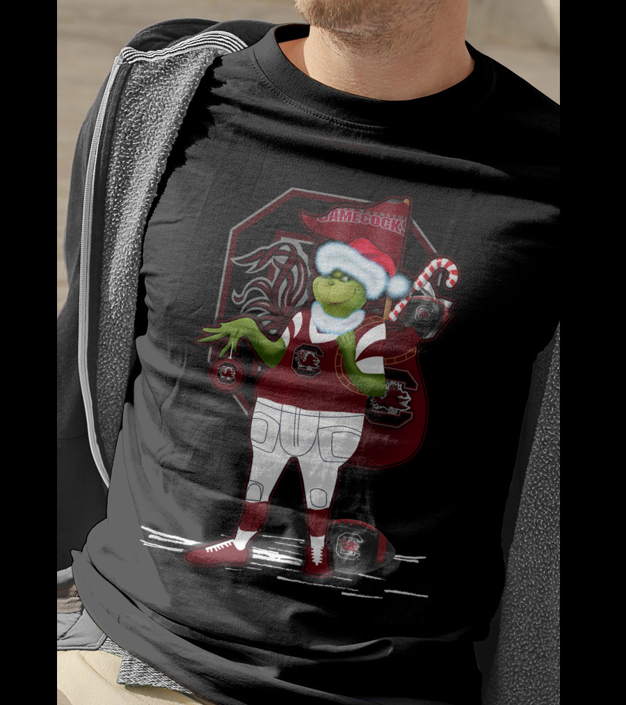 Grinchxmas Gamecocks Holiday Cheer South Carolina Football Fan Gear T-Shirt