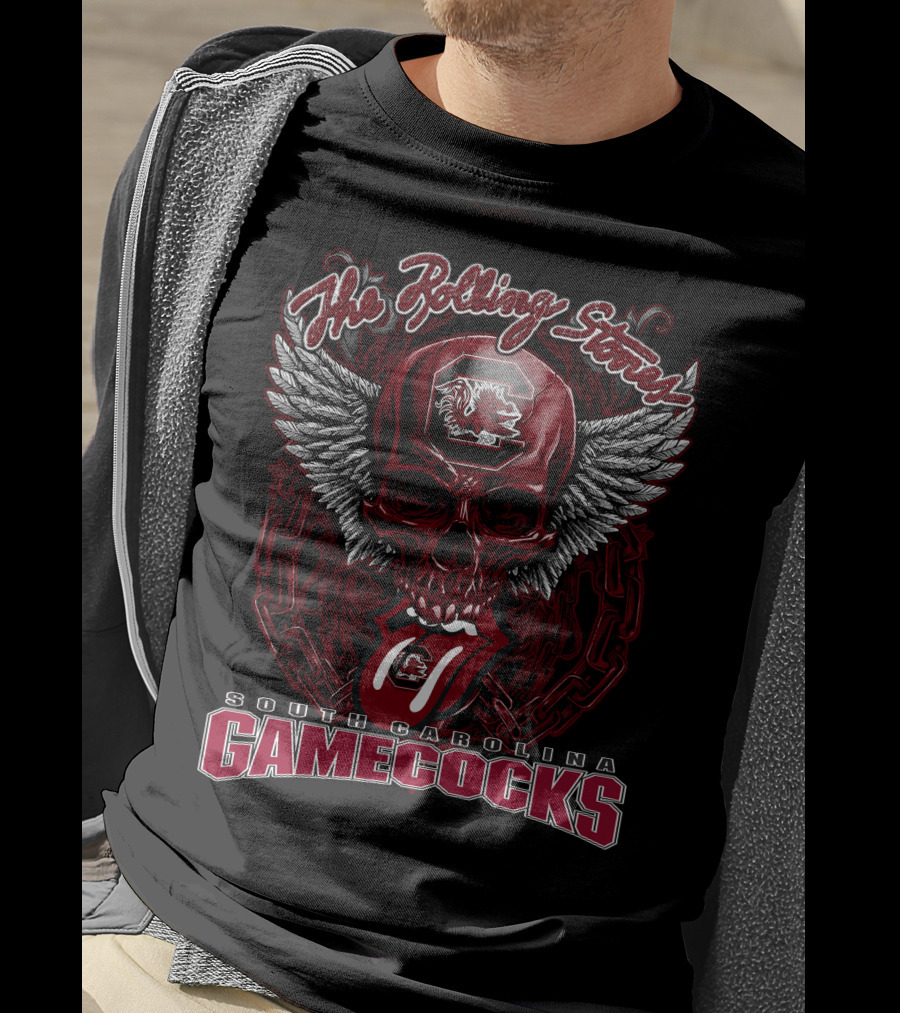 The Rolling Stones South Carolina Gamecocks Skull Wings T-Shirt