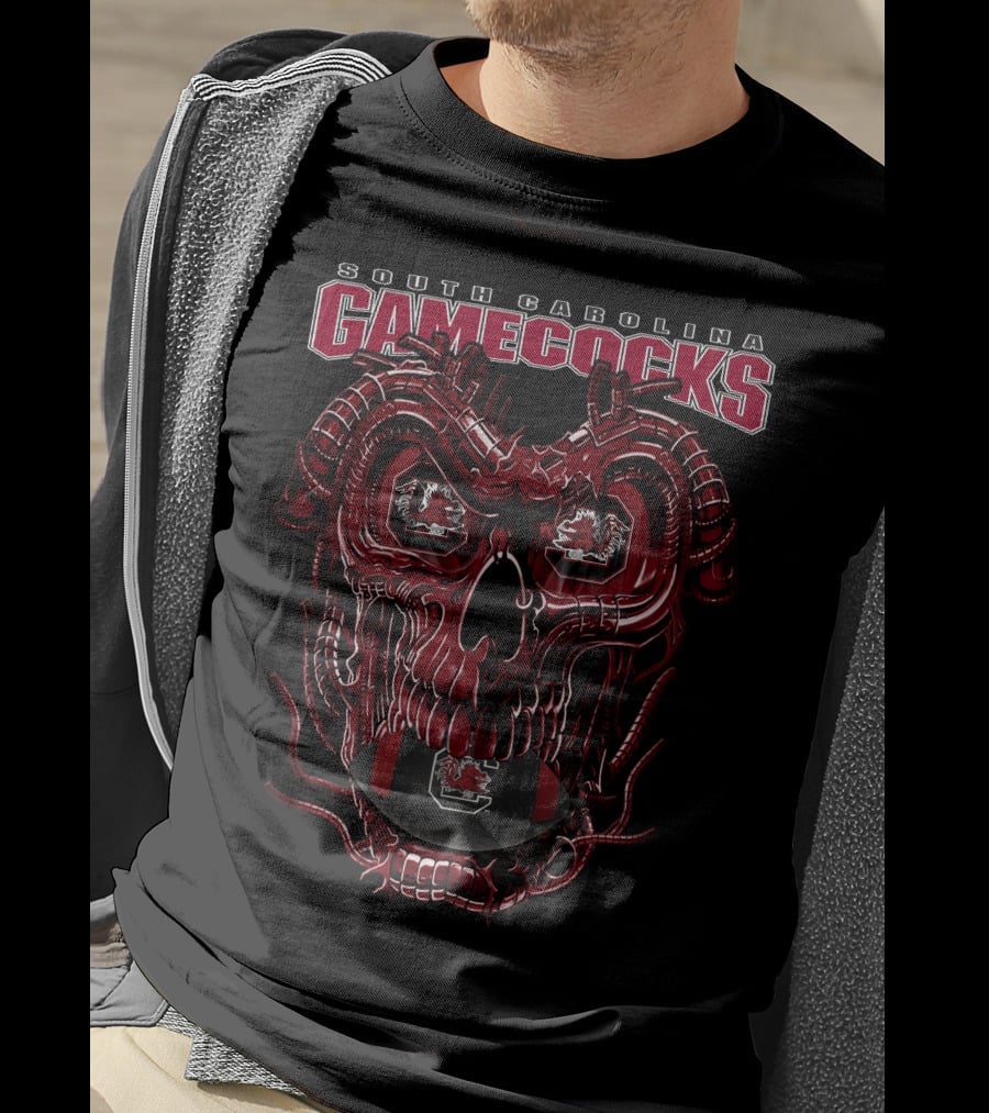 South Carolina Gamecocks Dragonskull Football T-Shirt