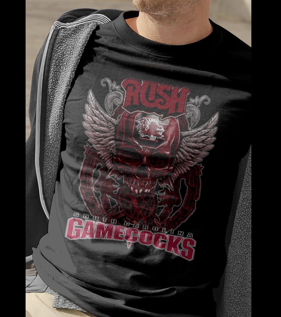 RUSH South Carolina Gamecocks Skull Wings T-Shirt