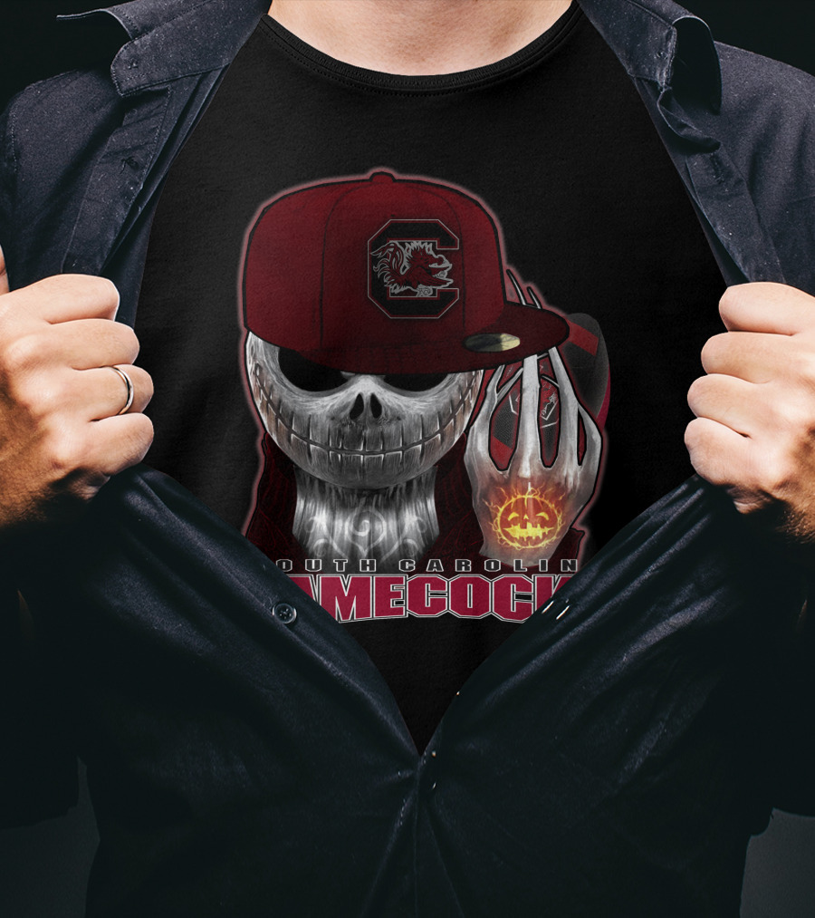 South Carolina Gamecocks Jackskull Halloween T-Shirt