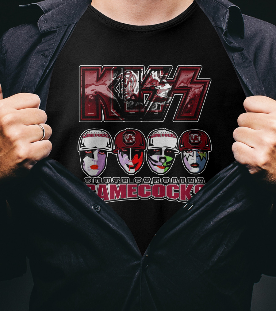 KISS South Carolina Gamecocks Face Paint Football Fans T-Shirt