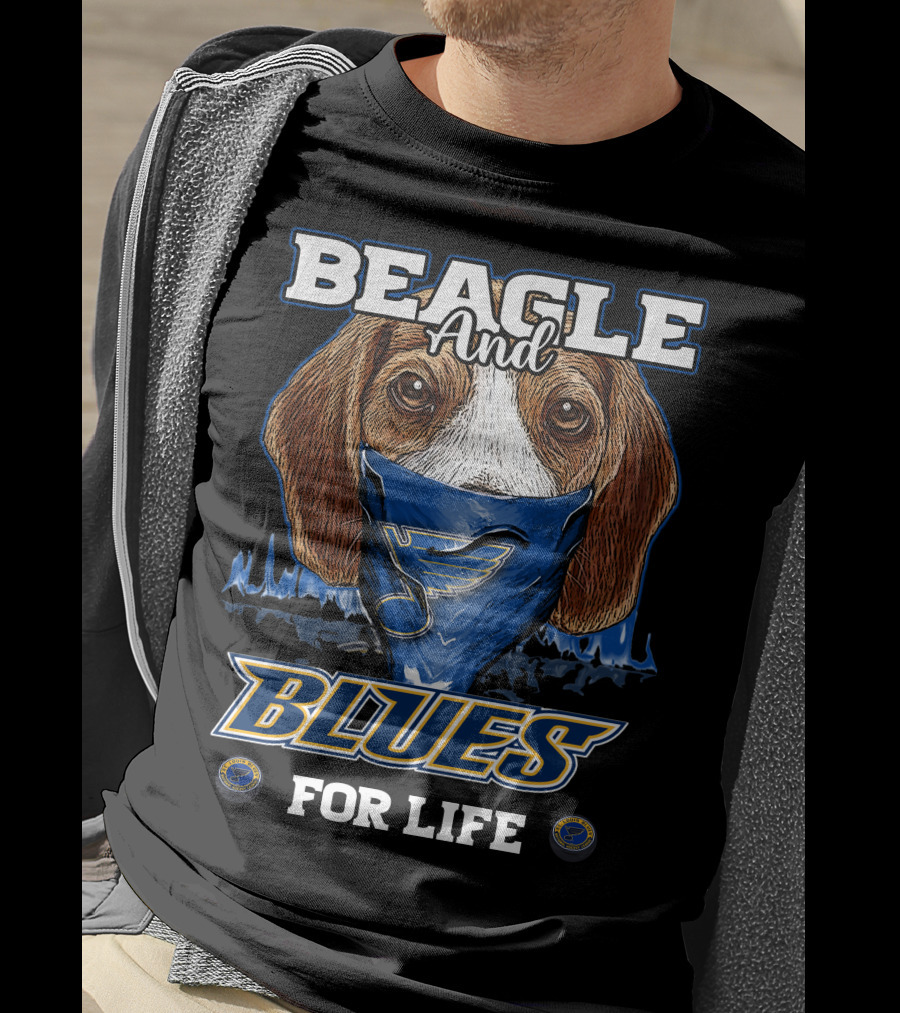 Beagle And Blues For Life St. Louis Blues Hockey T-Shirt