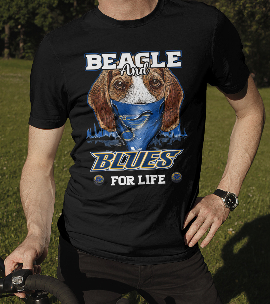 Beagle And Blues For Life St. Louis Blues Hockey T-Shirt