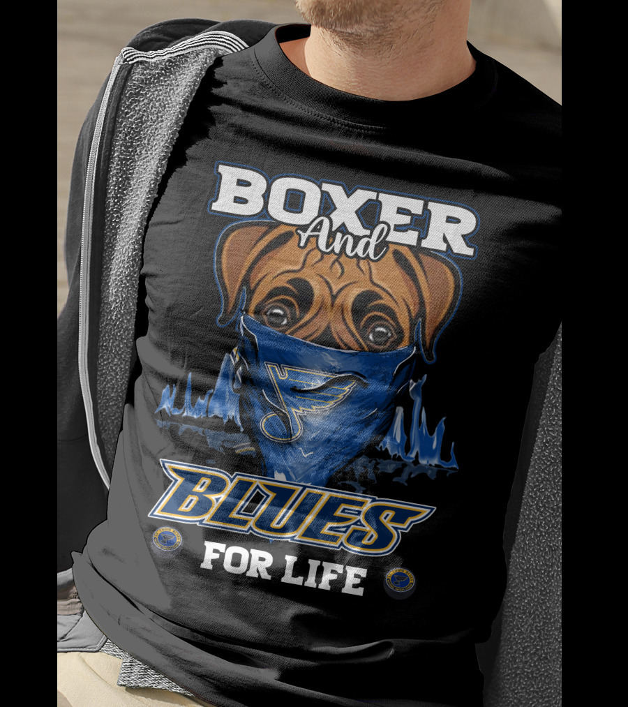 Boxer And Blues For Life St. Louis Blues T-Shirt
