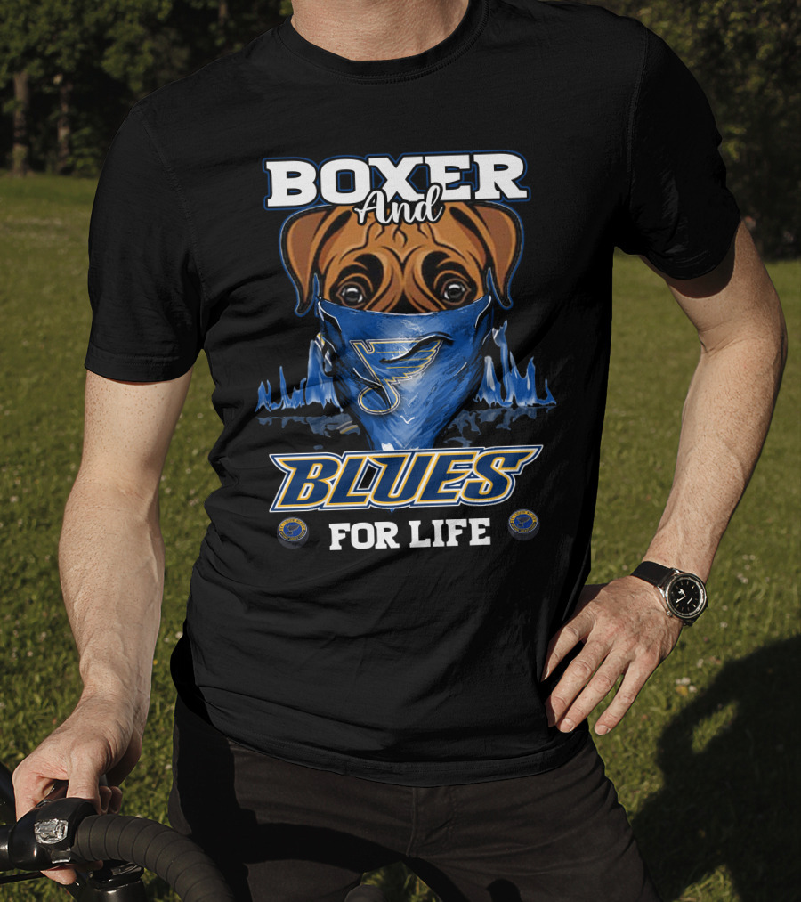 Boxer And Blues For Life St. Louis Blues T-Shirt