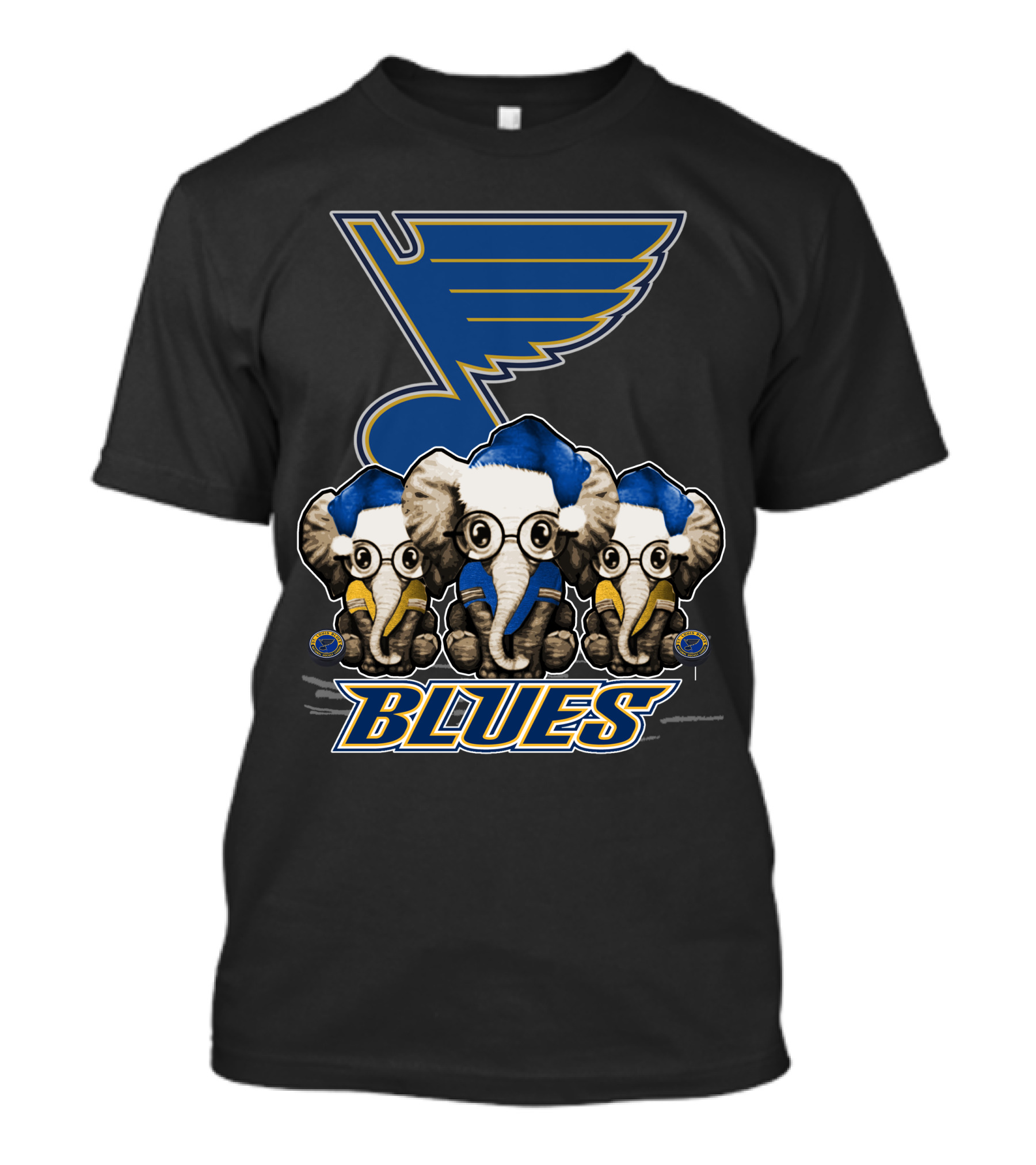 Elephan Xmas St. Louis Blues Hockey Elephants T-Shirt