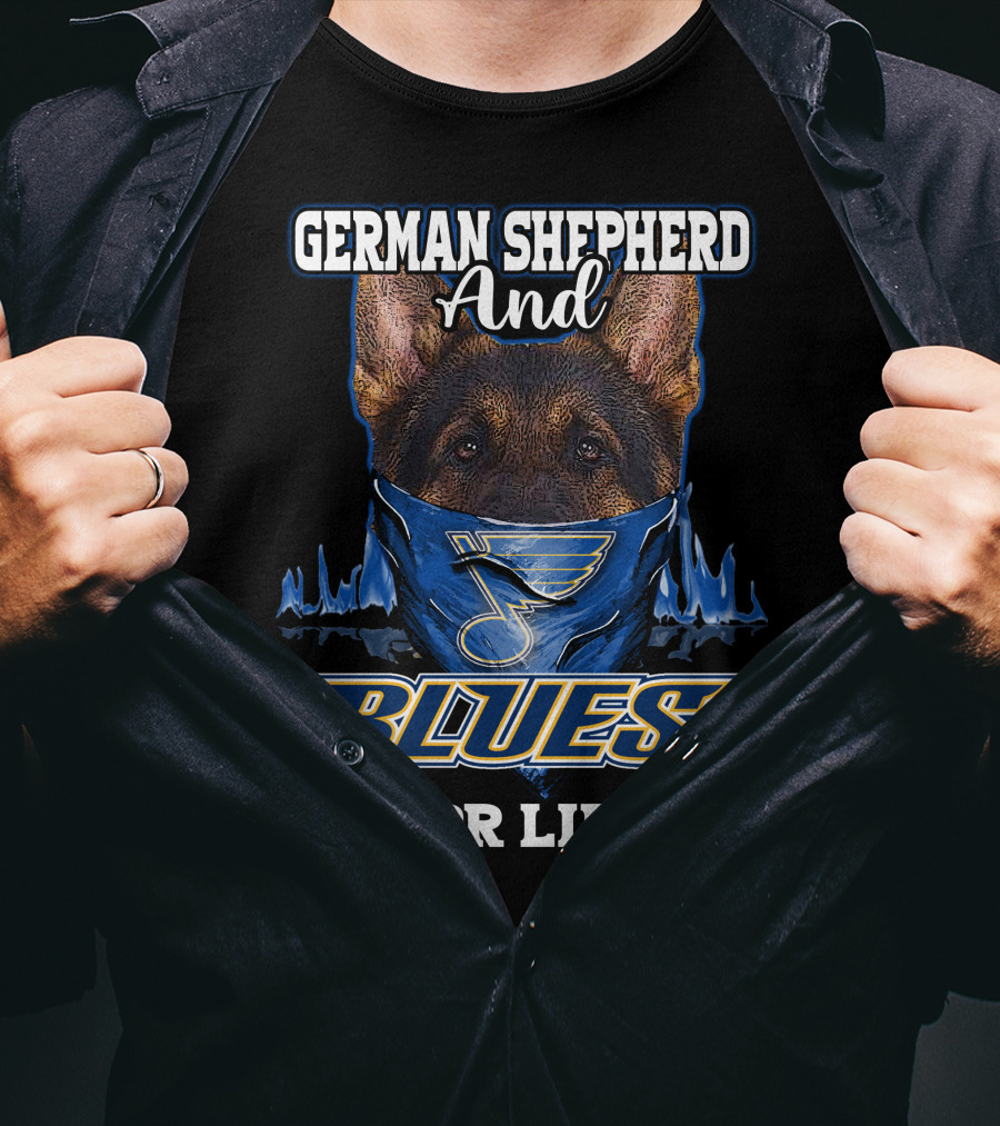 German Shepherd And Blues For Life T-Shirt