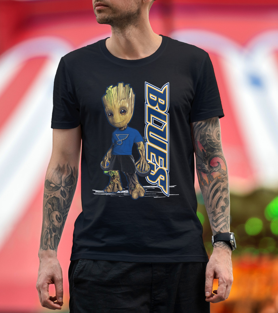 Groot St. Louis Blues NHL Character Crossover T-Shirt