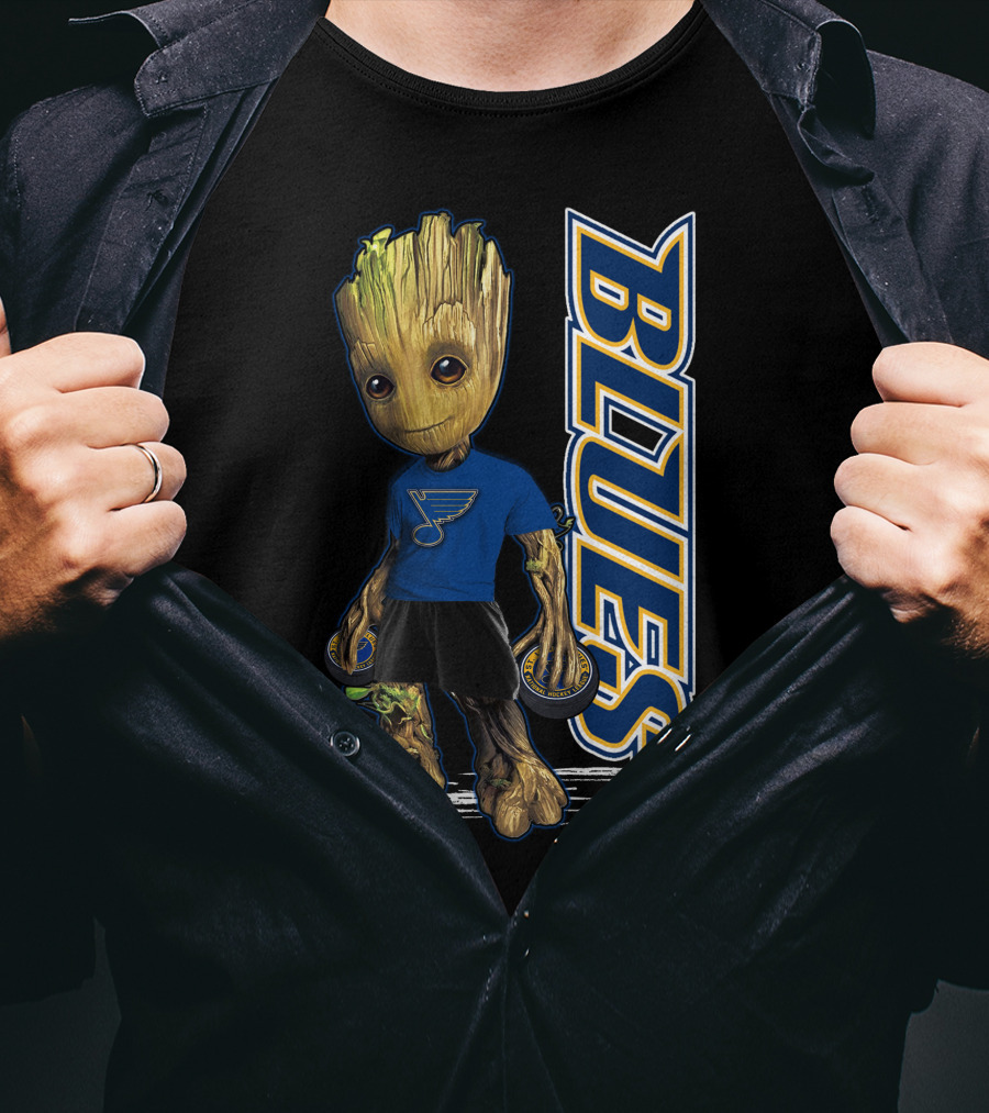 Groot St. Louis Blues NHL Character Crossover T-Shirt