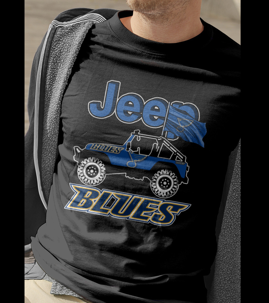 Jeep St. Louis Blues Flag And Vehicle Fan Gear T-Shirt