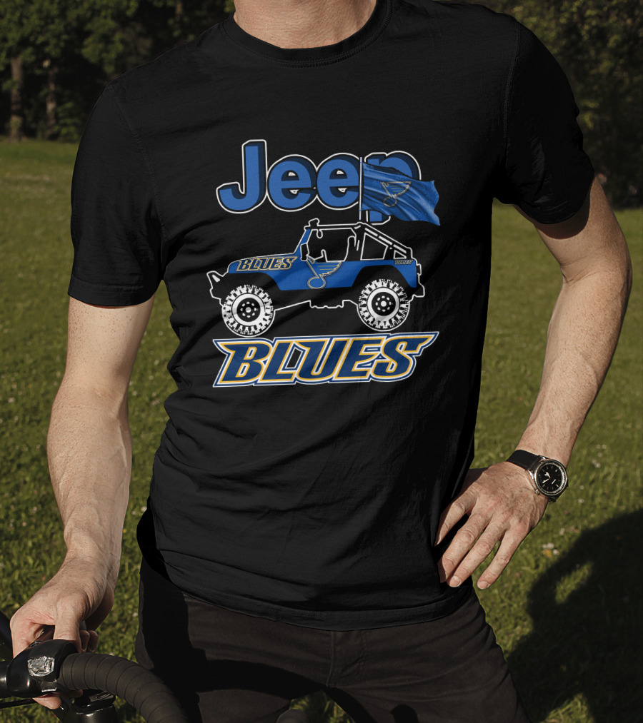 Jeep St. Louis Blues Flag And Vehicle Fan Gear T-Shirt