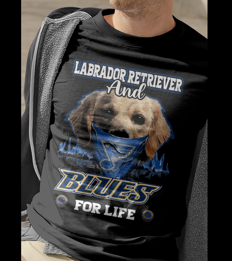 Labrador Retriever And St. Louis Blues For Life T-Shirt