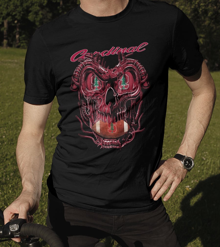 Cardinal Dragonskull Stanford Football Logo With Tree T-Shirt