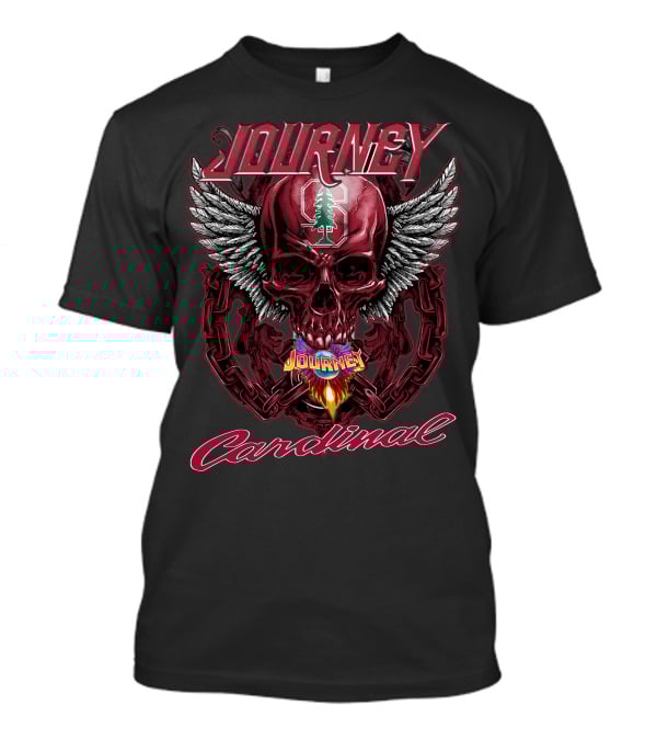 Journey Stanford Cardinal Skull Wings Flame T-Shirt