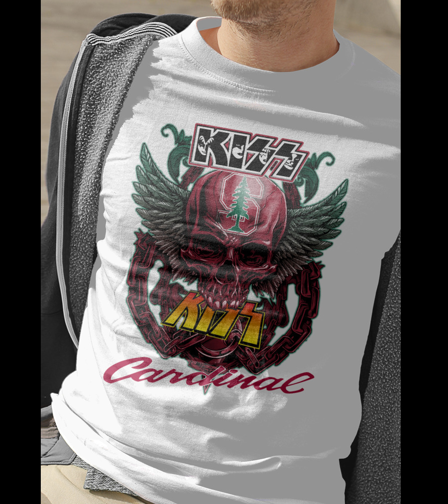 KISS Stanford Cardinal Winged Skull Chains T-Shirt