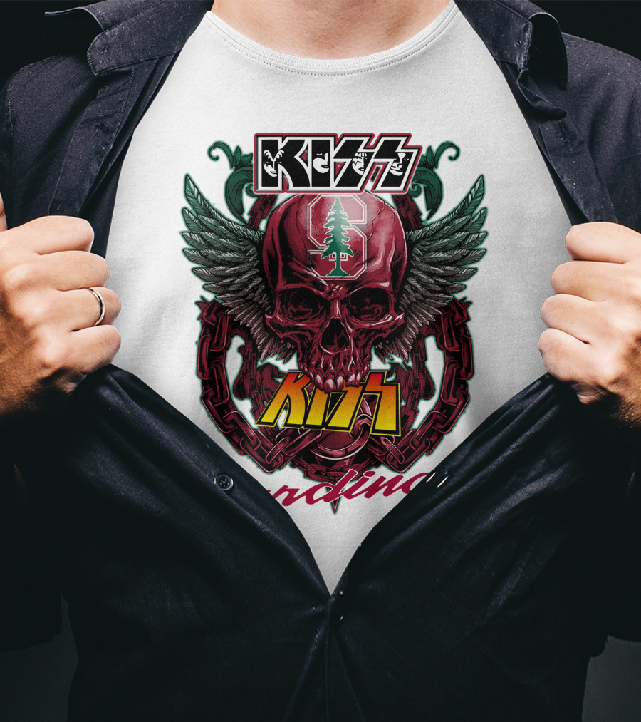 KISS Stanford Cardinal Winged Skull Chains T-Shirt