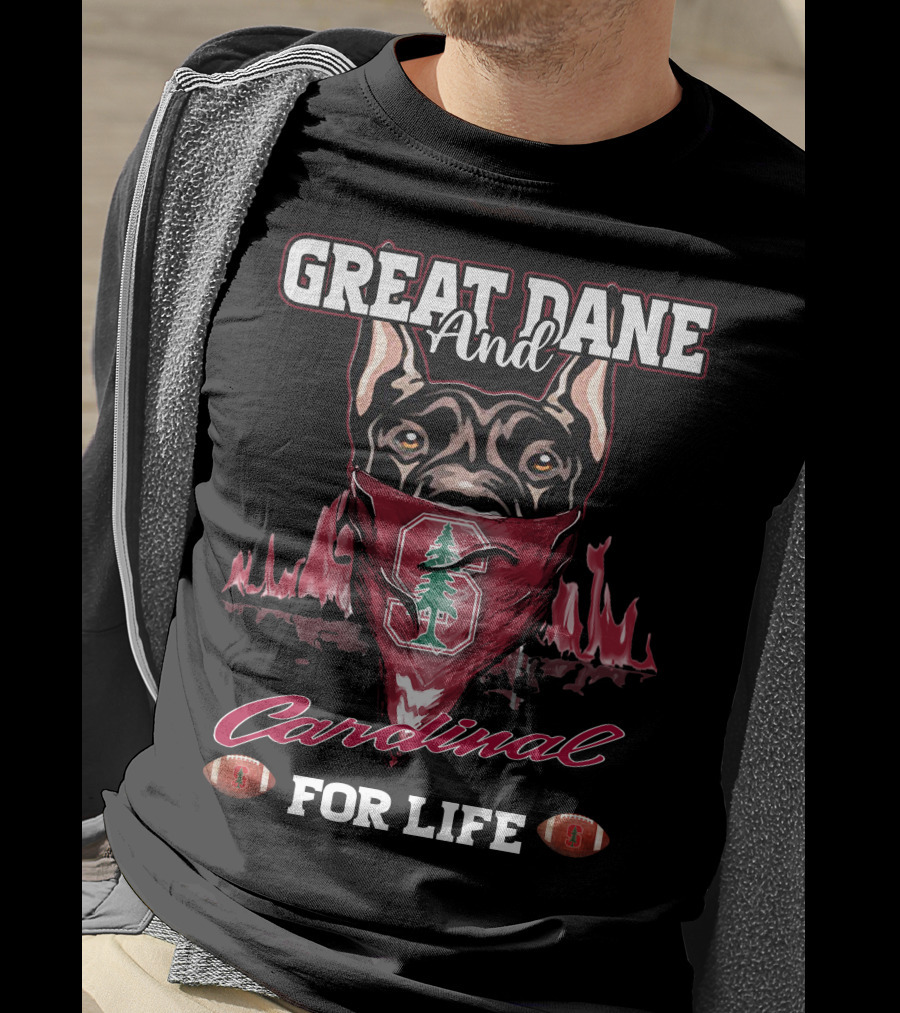 Great Dane And Cardinal For Life Stanford T-Shirt