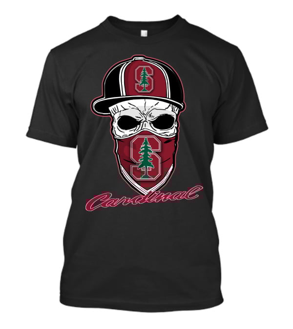Stanford Cardinal Skull Hat T-Shirt