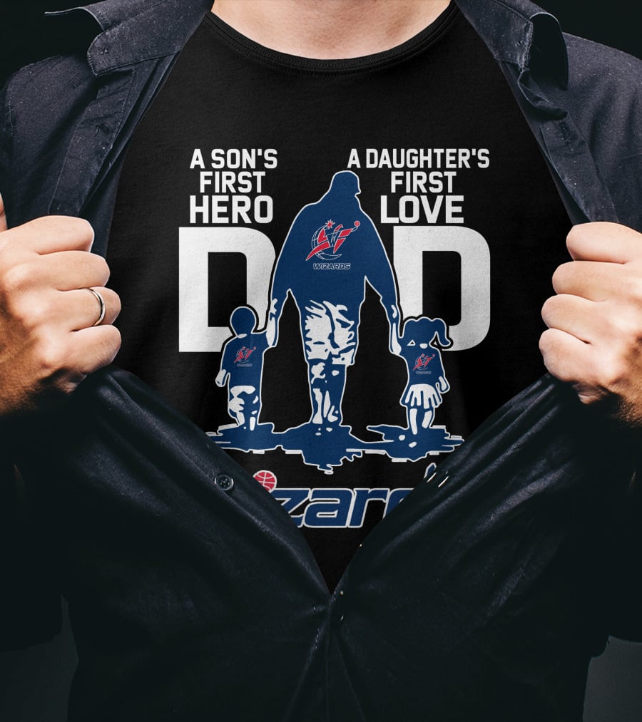 A Son's First Hero A Daughter's First Love Dad Wizards T-Shirt
