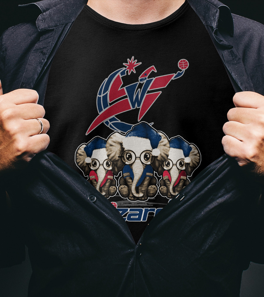Washington Wizards Christmas Elephants T-Shirt