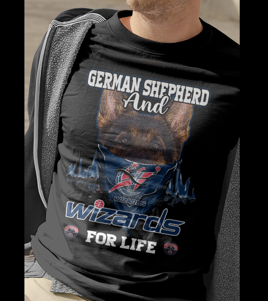 German Shepherd And Wizards For Life Washington Wizards T-Shirt