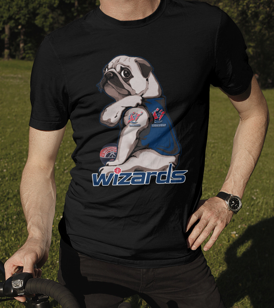 Pug With Washington Wizards Logos And Vest T-Shirt