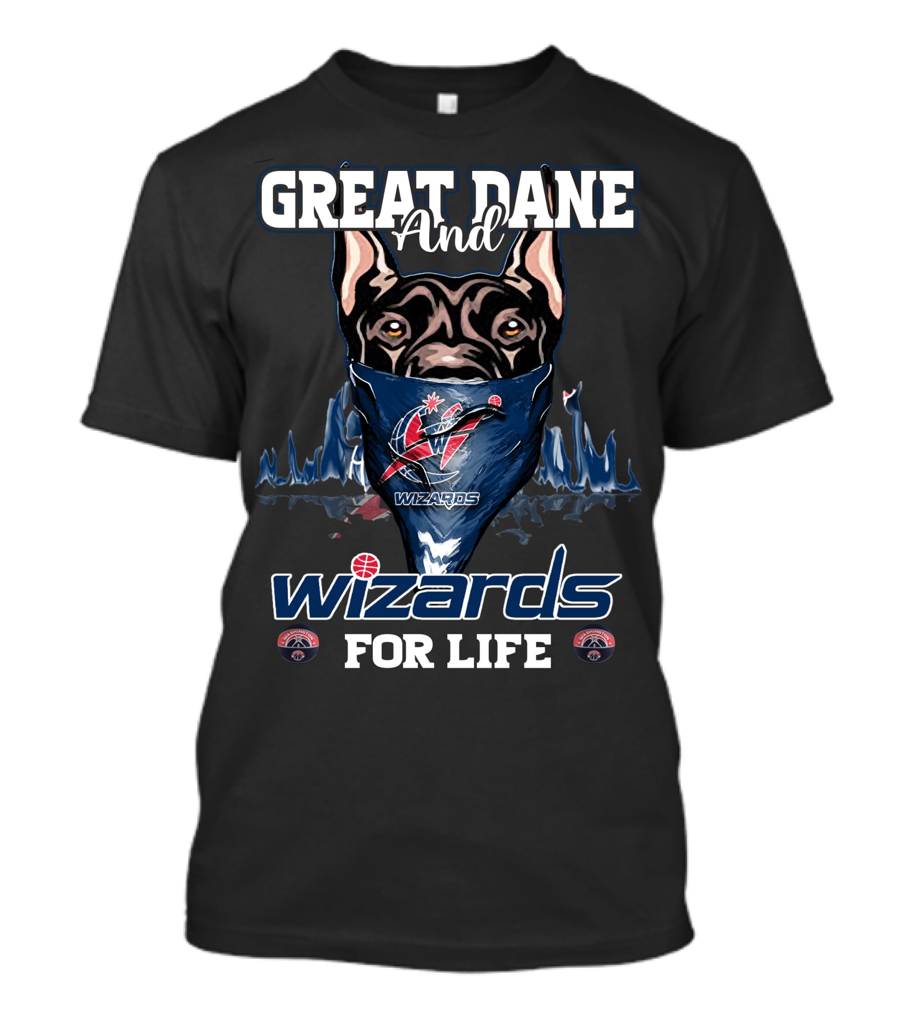 Great Dane And Wizards For Life Washington Wizards T-Shirt