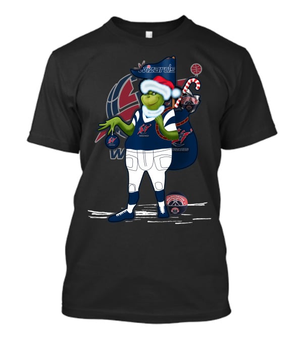 Grinchxmas Washington Wizards Santa Hat Basketball T-Shirt