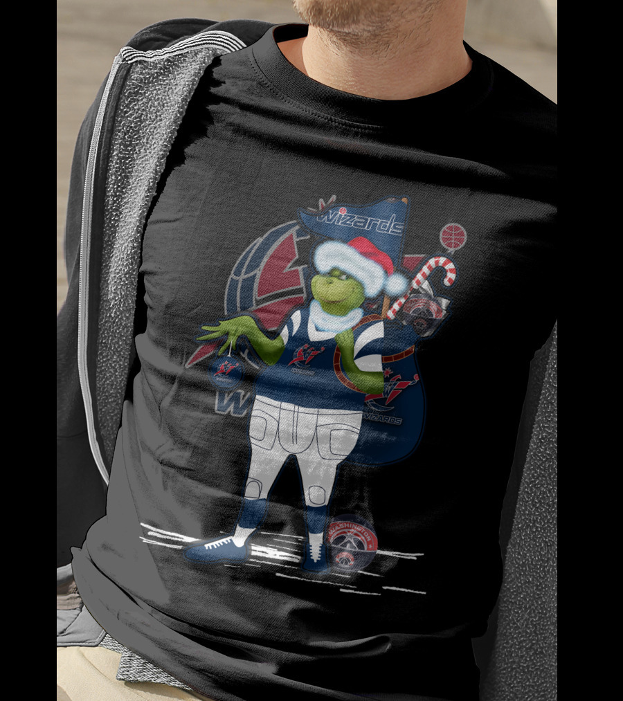 Grinchxmas Washington Wizards Santa Hat Basketball T-Shirt