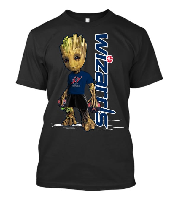 Groot Wearing Washington Wizards Jersey With Basketball Sneakers T-Shirt