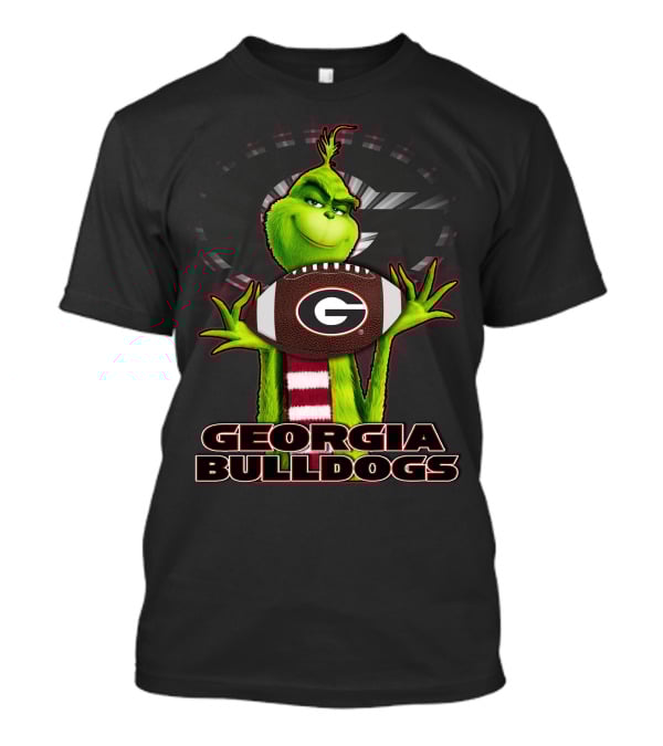 Grinch Holding Georgia Bulldogs Football T-Shirt