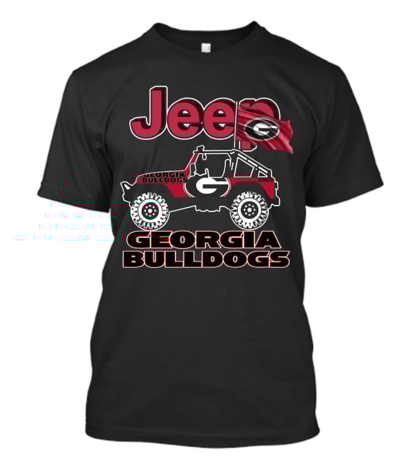 Jeep Georgia Bulldogs Georgia Bulldogs Flag Jeep T-Shirt