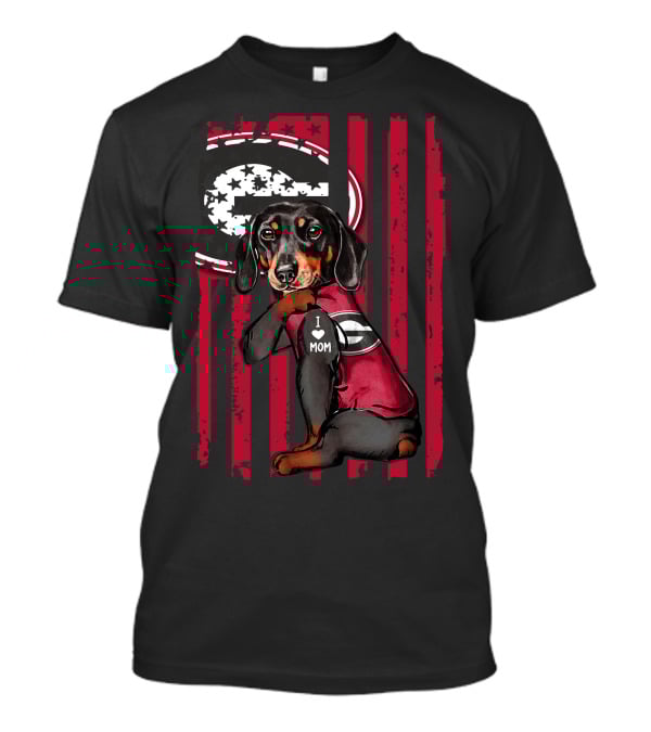 Dachshund Georgia Bulldogs I Love Mom T-Shirt