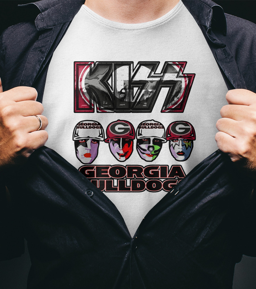 KISS Georgia Bulldogs Mascots Rock Band Makeup T-Shirt