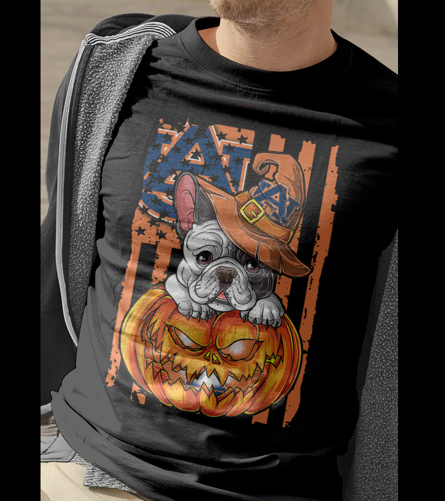 Auburn Tigers Bulldog Halloween Pumpkin T-Shirt